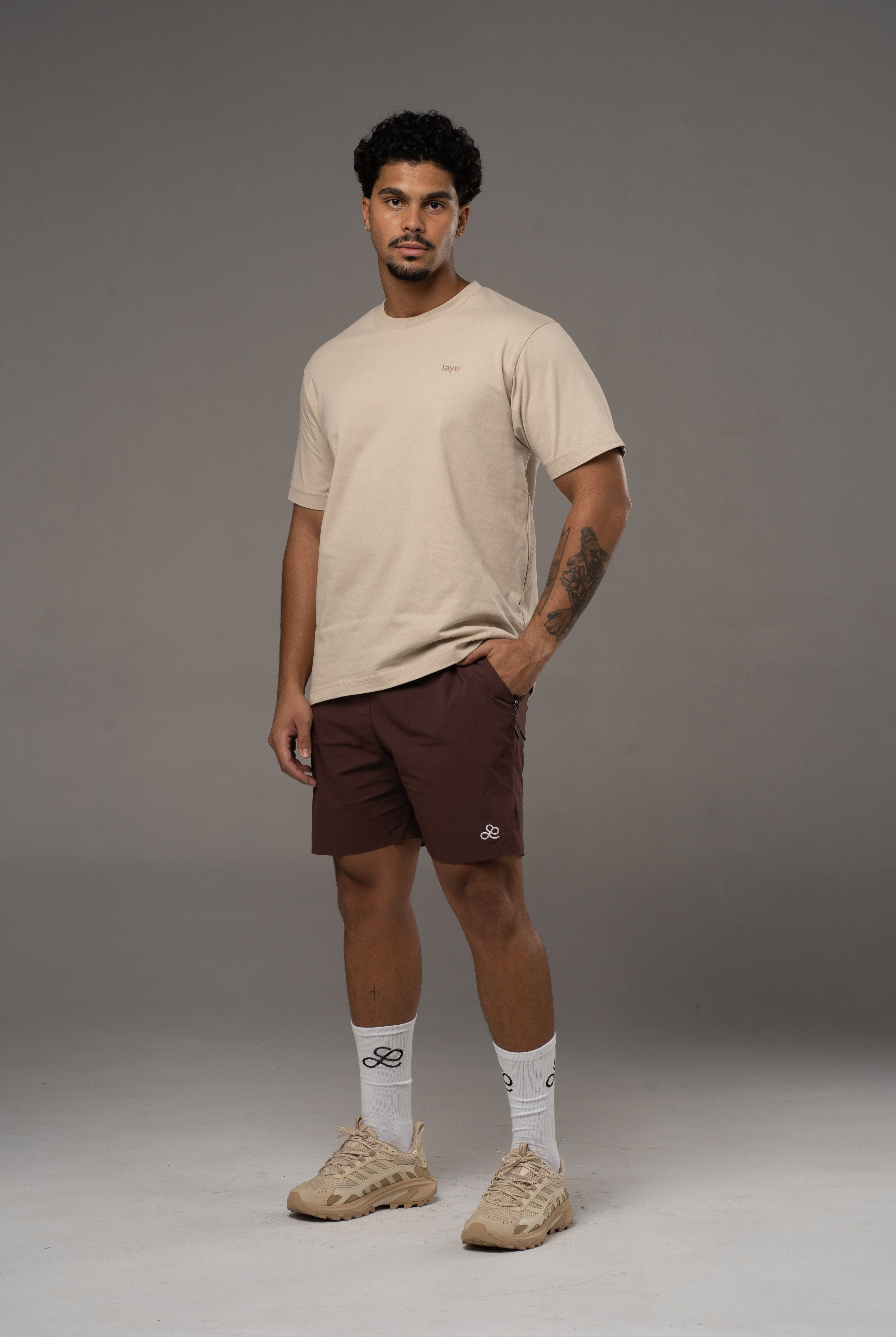 Short Mocha Brown Sport Lifestyle Summer Holiday Padel Tennis Gym Hike Stylish