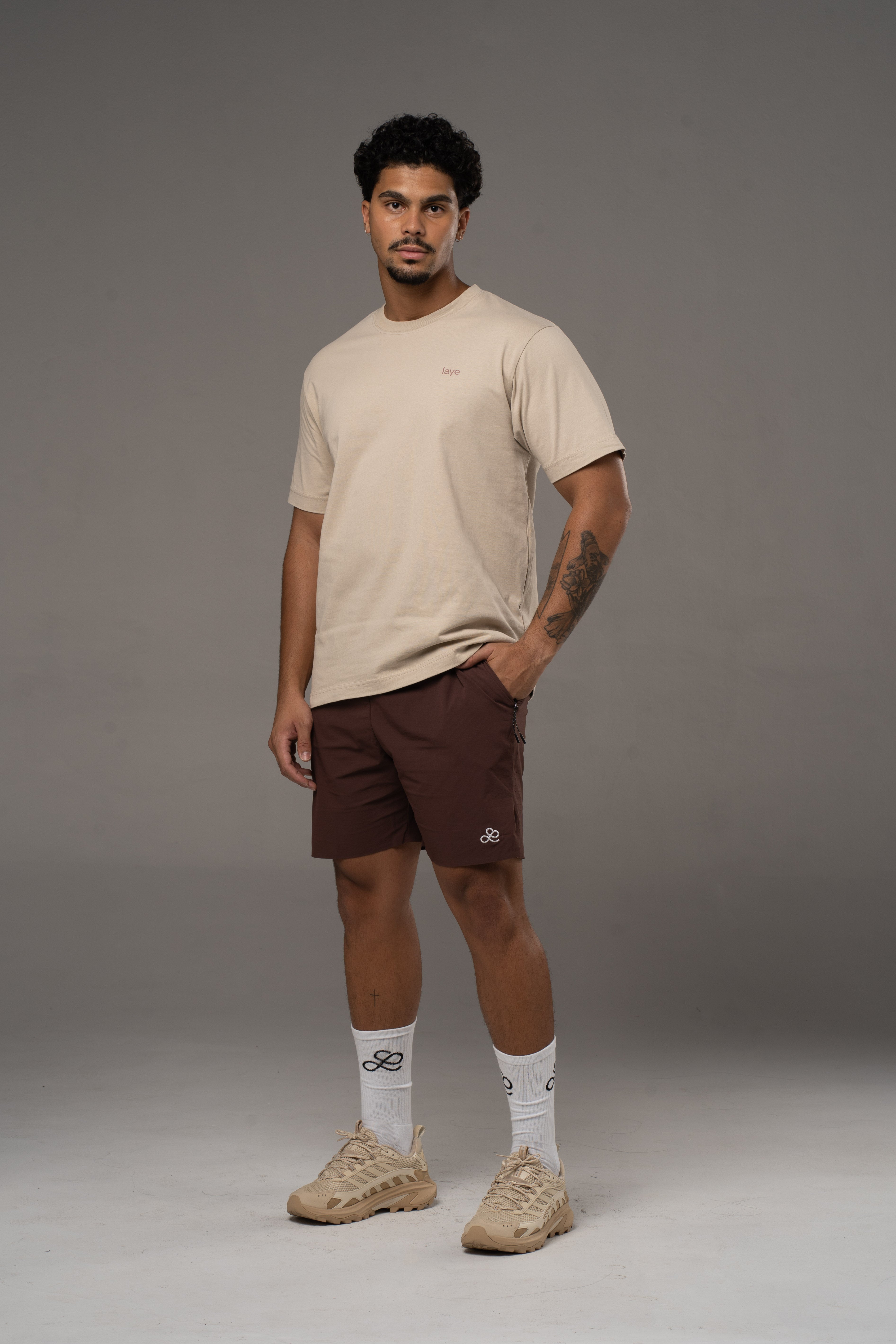 Short Mocha Brown Sport Lifestyle Summer Holiday Padel Tennis Gym Hike Stylish