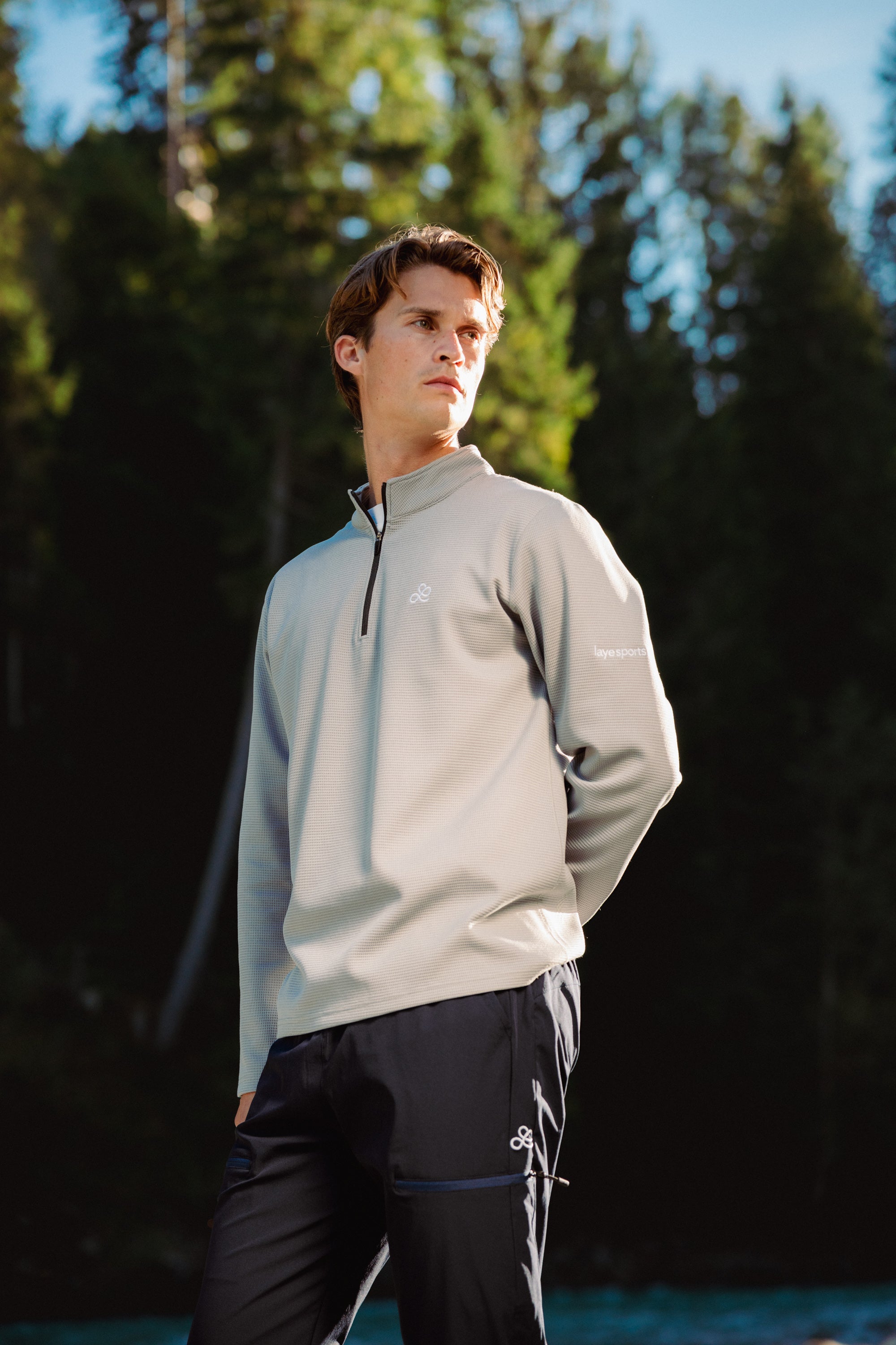 Hybrid Quarter Zip - Stone Grey – laye sports